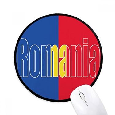 Imagem de DIYthinker Romênia Bandeira do país Nome Mouse Pad Desktop Escritório Tapete Redondo para Computador