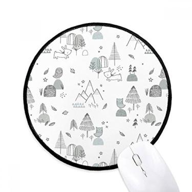 Imagem de DIYthinker Tapete de rato de pássaro de montanha estrela grama árvore tapete de mesa escritório tapete redondo para computador