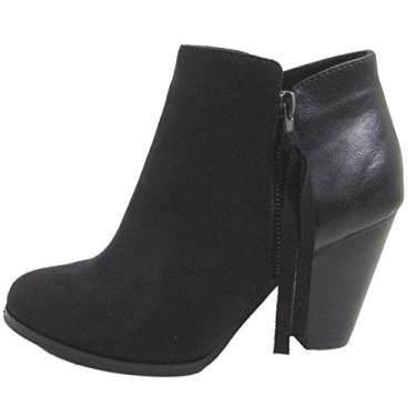 Imagem de Bota feminina de salto grosso, com zíper e borla Soda, Preto, 8