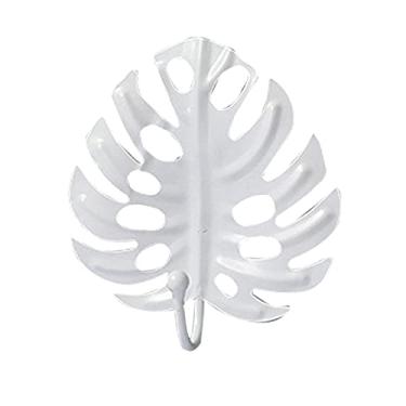 Imagem de KIZQYN Ganchos de casaco gancho de parede de metal criativos em forma de folha casaco chave sem perfuração rack para quarto sala de estar VC cabide de casaco montado na parede (cor: latão)