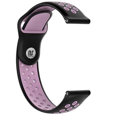 Imagem de Pulseiras esportivas NSmart Smartwatch 22mm ou 20mm compatível com Samsung Galaxy Watch 3 45mm - 41mm - Galaxy Watch 46mm - Gear S3 Frontier - Amazfit GTR 2 / GTR 3 / GTS / GTS 2 / GTS 3 / GTS mini - Stratos 2 / Stratos 3 - Pace - Hawei GT - Nandos_Store (20mm, Preto/Rosa)