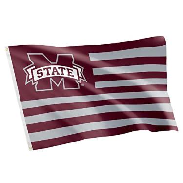 Imagem de Desert Cactus Mississippi State University Bulldogs MSU Hail State 100% poliéster interior exterior 3 pés x 5 pés bandeira (Style Nation)