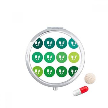 Imagem de Green Leaf Plugue de carregamento com cabo padrão de comprimidos, caixa de armazenamento de medicamentos, dispensador de recipiente