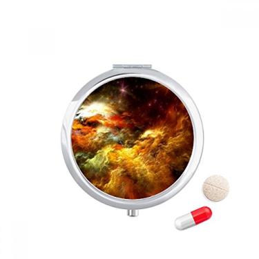 Imagem de Caixa de armazenamento de remédios com paisagem de nebulosa dourada Orange Sky