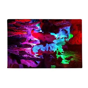 Imagem de DIYthinker Tapete para fotografia em caverna de karst colorida, antiderrapante, porta de cozinha para banheiro, 40,64 x 60,96 cm