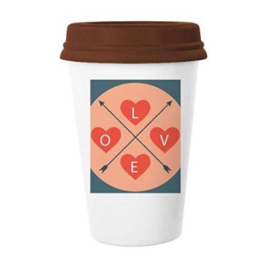 Imagem de Caneca de café de cerâmica para o dia dos namorados rosa azul copo de cerâmica