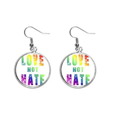 Imagem de Brinco de prata com bandeira lésbica gay arco-íris LGBT brinco pendente joia feminina