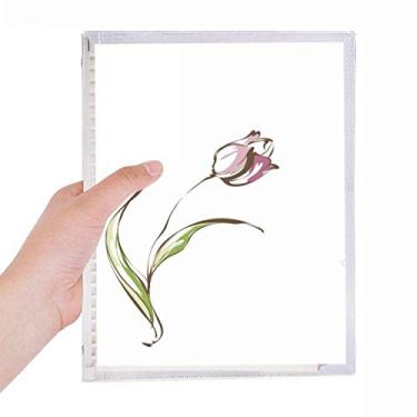 Imagem de Caderno tulipa de flores pintado à mão com folhas soltas e diário recarregável