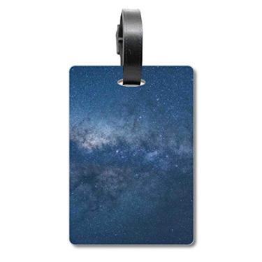 Imagem de Dark Galaxy Blue Stars Clouds Bagagem Bagagem Bagagem Etiqueta Scutcheon Etiqueta