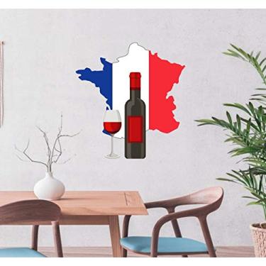 Imagem de Adesivo de Parede Mapa França Vinho tam 55cm x 50cm