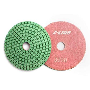 Imagem de Almofadas de polimento de diamante de 10 cm grão 3000 para bancada de pedra de granito mármore de concreto (2 peças)