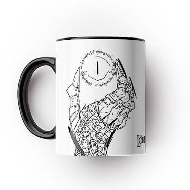 Imagem de Mais1Nerd Caneca Sauron Vermelha e Preta 325ml Cerâmica Estampa em Alta Definição Cores Vivas