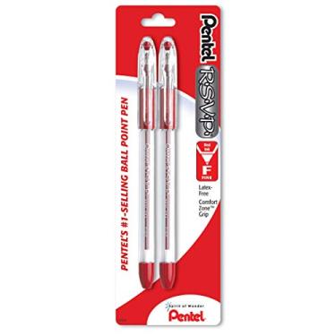 Imagem de Pentel BK90BP2B RSVP Caneta esferogr fica vermelha, 2 unidades