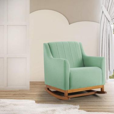 Imagem de Poltrona de Balanço e Amamentação Mel/Verde agua