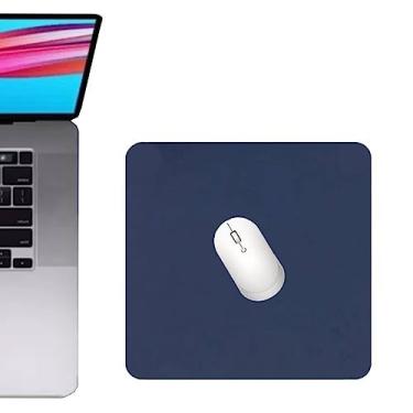 Imagem de Mouse Pad 20x20cm Pequeno Desk Pad Quadrado Tapete De Mesa Profissional Design Slim Escritório Office Apoio Mouse Antiderrapante Fácil Deslize (AZUL MARINHO)
