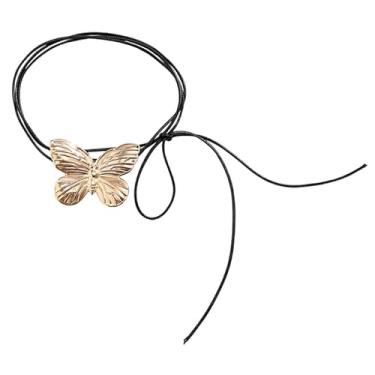 Imagem de Corrente de pescoço com laço e nó elegante PU colar de fio de cera ajustável corrente borlas joias de pescoço para meninas mulheres peças de joias Y2k