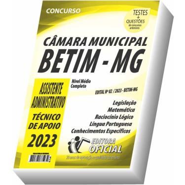 Imagem de Apostila Câmara de Betim - MG - Assistente Administrativo - Técnico de Apoio