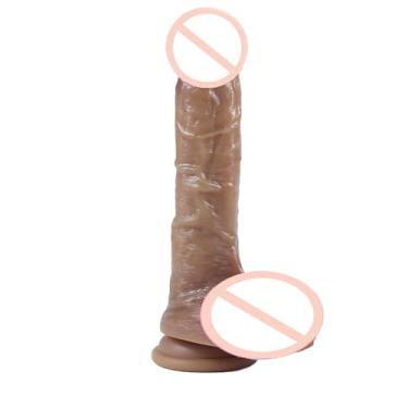 Imagem de Dildo realista adulto profissional - brinquedos sexuais femininos com vibrador forte de impulso - brinquedo sexual anal de estimulação clitórica para mulheres e homens (Com veias verdes)