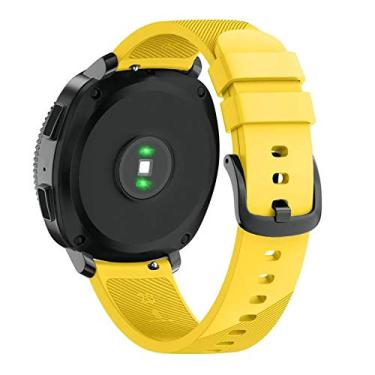 Imagem de Pulseira 20mm Silicone compatível com Samsung Gear Sport R600 - Galaxy Watch Active 1 e 2 - Galaxy Watch 3 41mm - Galaxy Watch 42mm - Amazfit GTR 42mm - Amazfit GTS - Amazfit BIP - Marca LTIMPORTS (Amarelo)