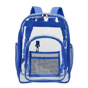 Imagem de Mochila de basquete estudante mochila transparente Pvc textura do material mochila mochila escolar, Azul, One Size