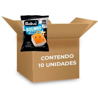Imagem de Bolinho Zero Leite, Zero Glúten, Zero Açúcar Baunilha com Chocolate Belive contendo 10 unidades de 40g cada