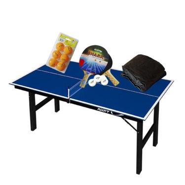 Imagem de MINI MESA PING PONG Júnior MDP 12mm 1003 KLOPF + Kit 5055 + Kit 6 Bolinhas Laranja + Capa