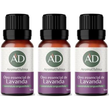 Imagem de Kit 3 Óleos Essenciais de Lavanda Aroma D'alma, 100% Puros, 10ml cada, para Difusor e Aromaterapia, Certificado IBD