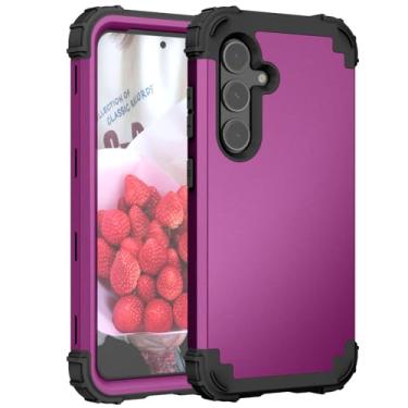Imagem de Asuwish Capa de telefone para Samsung Galaxy S24 5G capa rígida à prova de choque de silicone macio amortecedor híbrido três camadas acessórios para células protetoras resistentes Glaxay S 24 24S GS24