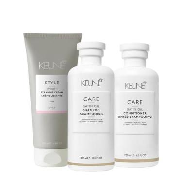 Imagem de Kit Keune Care Satin Shampoo Condicionador E Style Straight Cream Nº57