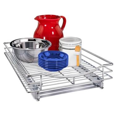 Imagem de LYNK PROFESSIONAL® Organizador de armário removível, gavetas deslizantes de 35,56 x 45,7 cm para armários de cozinha - Prateleiras deslizantes para despensa - Organizadores de prateleira para casa -