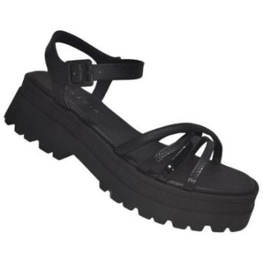 Imagem de Sandália Plataforma Ramarim 23-38201 Feminina - Preta-Feminino