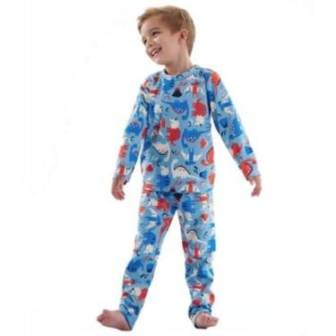 Imagem de Pijama Infantil em Malha Soft Thermo Dinossauros Up Baby-Masculino