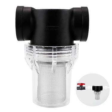 Imagem de Filtro de filtro de bomba de água 2,5 cm fio de lago de jardim filtro de malha em linha filtro de tubulação de alto fluxo para trailer, jardinagem ao ar livre, lavadora de pressão (malha 40)