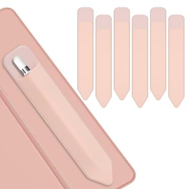 Imagem de Lousrnman Suporte para Apple Pencil, pacote com 6 capas para Apple Pencil 1ª 2ª geração, bolso elástico para caneta stylus atualizado (6 peças rosa)
