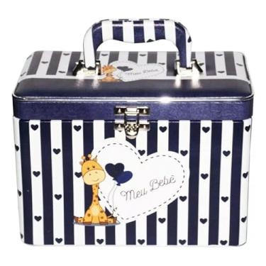 Imagem de Album Caixa Box Menino Meu Bebe Zoo Safari Azul 200 Fotos 15x21