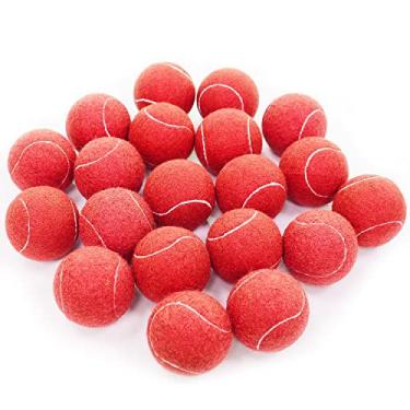 Imagem de URBEST Bolas de tênis avançadas com 20 unidades, bolas de tênis de treinamento para jogadores iniciantes, bolas de brinquedo de cachorro de estimação com bolsa de transporte de malha para bola de