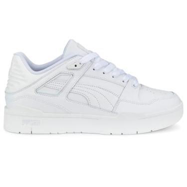 Imagem de PUMA Tênis masculino Slipstream de couro com cadarço casual - branco, Branco, 12