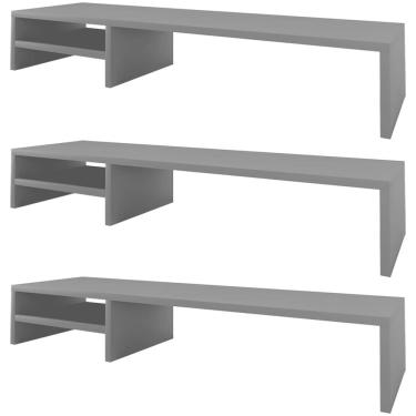 Imagem de Kit 03 Suportes Para Monitor Stand Home Office Lap 90 cm L03 Cinza - Lyam