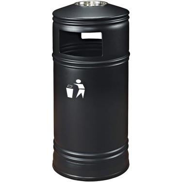 Imagem de Coletor de resíduos ao ar livre longo cilíndrico de grande capacidade lata de lixo cinto de metal cinzeiro lata de lixo, latas de lixo comercial simples, caixas de 13,2 galões