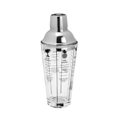 Imagem de Coqueteleira de Vidro C/ tampa de Aço Inox 420ml Lyor