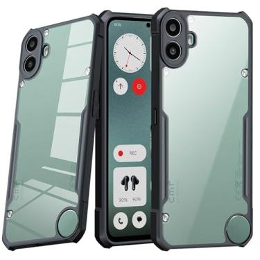 Imagem de Guizzcg Capa transparente for Nothing CMF Phone 1, capa ultrafina de TPU macio + traseira transparente acrílica, airbags de grau militar, proteção contra quedas à prova de choque para telefone CMF 1,
