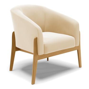 Imagem de Cadeira Sala De Jantar Base De Madeira Stella Suede D03 - D'r