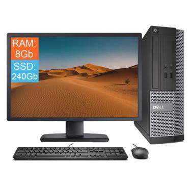 Imagem de Computador Completo Dell Intel Core i5 8Gb SSD 240Gb + Monitor 19, OPT