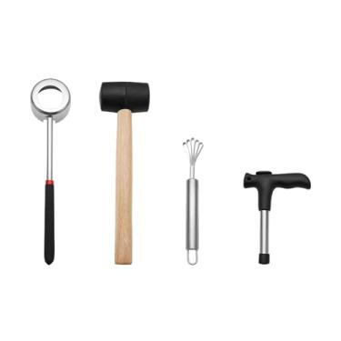 Imagem de WeiLaiKeQi 4x Conjunto de plaina de carne de coco Máquinas de quebra de de coco Perfuradores de fabricante de coco Abridores de frutas