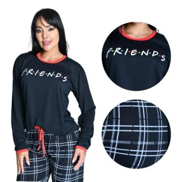 Imagem de Pijama de Frio Feminino Manga Comprida e Calça Longa Inverno - Pijamas