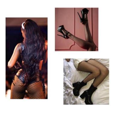 Imagem de Meia Calça Arrastão Tamanho Único Trama Média - Unidade - A.Cat