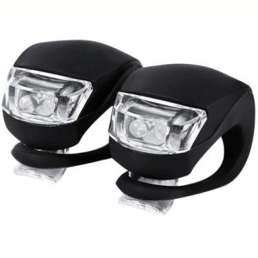 Imagem de 2 Sinalizadores Farol Led Duplo Bicicleta - HJ008-2 - CenterCoisas