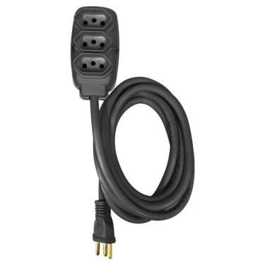 Imagem de Extensão Elétrica 3 Metros 2,5mm 2p+t 20a Pp Reforçada Ilumi,  Preta