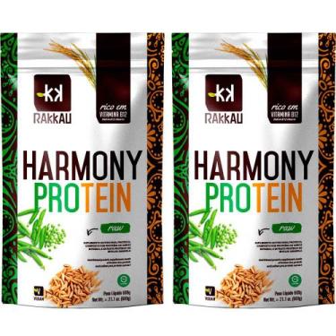 Imagem de Kit 2 Harmony Protein Natural Rakkau 600g Vegano - Proteína