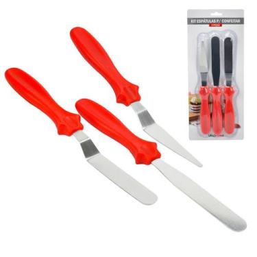 Imagem de Kit 3 Espátulas Para Confeitaria Artística Bolo Decorado - Unyhome